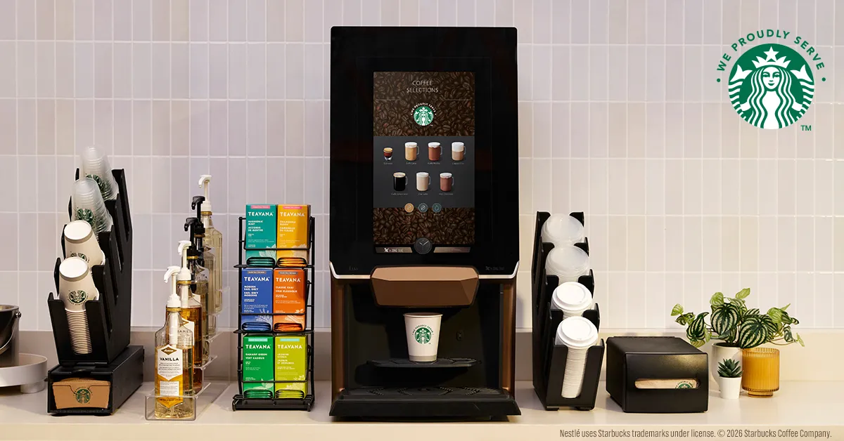 Cooperation Starbucks with de Jong DUKE and Lua coffee machine for offices